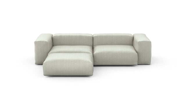 Preset three module chaise sofa - herringbone - stone - 272cm x 199cm