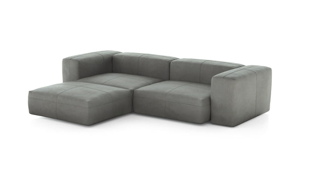 Preset three module chaise sofa - leather - light grey - 272cm x 199cm