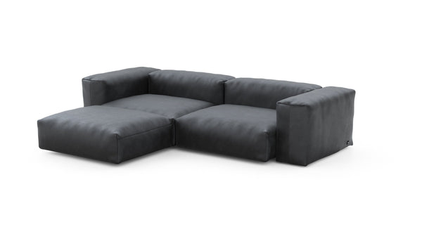 Preset three module chaise sofa - velvet - dark grey - 272cm x 199cm