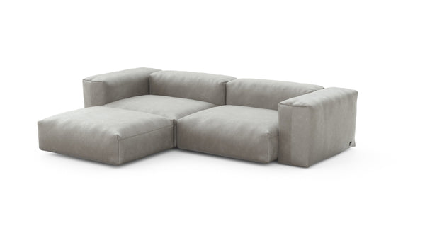 Preset three module chaise sofa - velvet - light grey - 272cm x 199cm