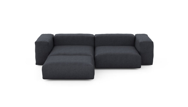 Preset three module chaise sofa - herringbone - dark grey - 272cm x 220cm