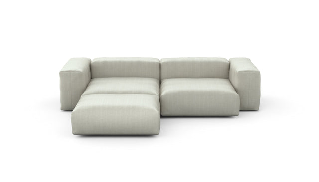 Preset three module chaise sofa - herringbone - stone - 272cm x 220cm