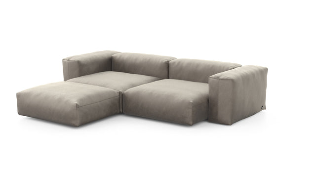 Preset three module chaise sofa - velvet - stone - 272cm x 220cm