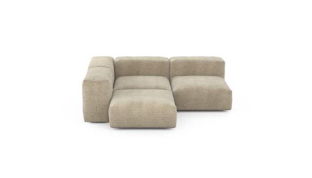 Preset three module corner sofa - cord velours - sand - 199cm x 199cm