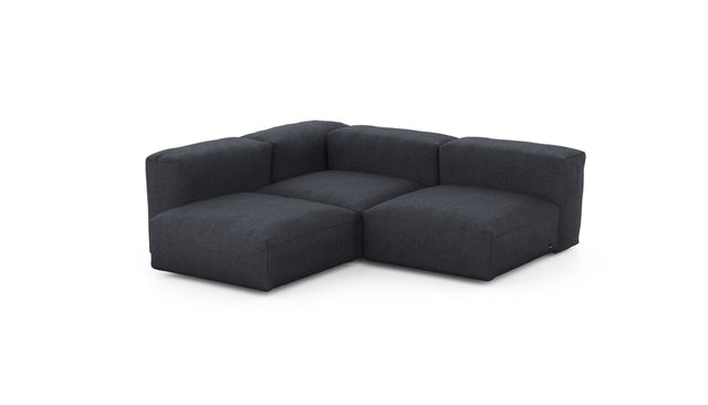 Preset three module corner sofa - herringbone - dark grey - 199cm x 199cm