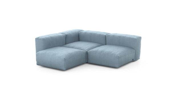 Preset three module corner sofa - herringbone - light blue - 199cm x 199cm