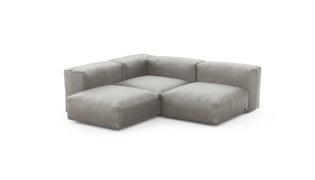 Preset three module corner sofa - velvet - light grey - 199cm x 199cm