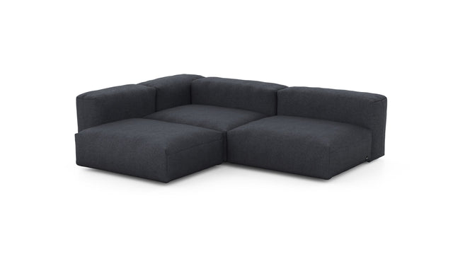 Preset three module corner sofa - herringbone - dark grey - 220cm x 220cm