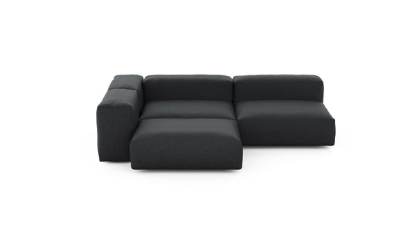 Preset three module corner sofa - linen - anthracite - 220cm x 220cm