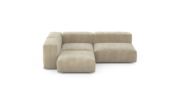 Preset three module corner sofa - cord velours - sand - 241cm x 199cm