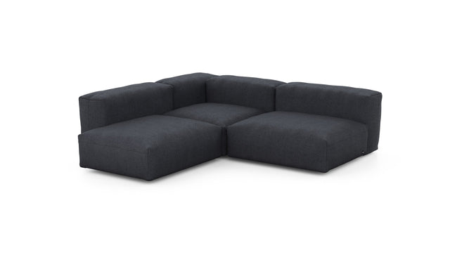 Preset three module corner sofa - herringbone - dark grey - 241cm x 199cm