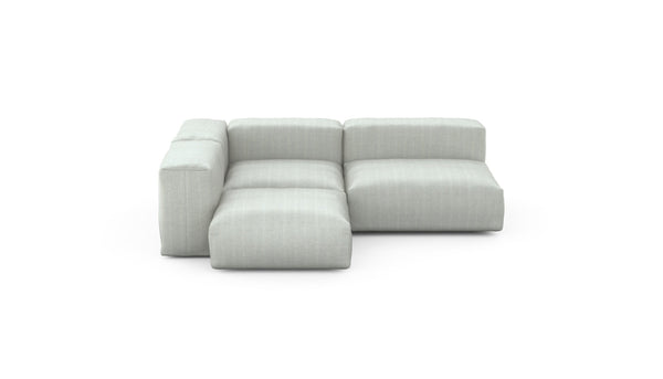 Preset three module corner sofa - herringbone - light grey - 241cm x 199cm