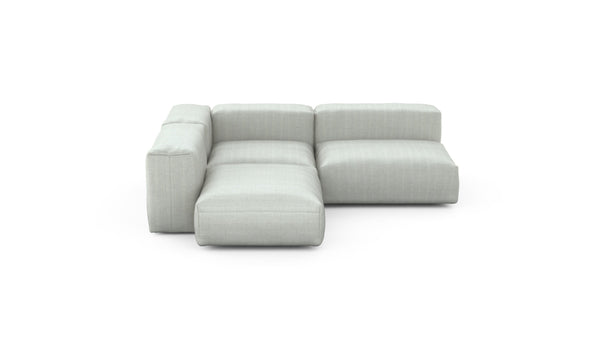 Preset three module corner sofa - herringbone - light grey - 241cm x 199cm