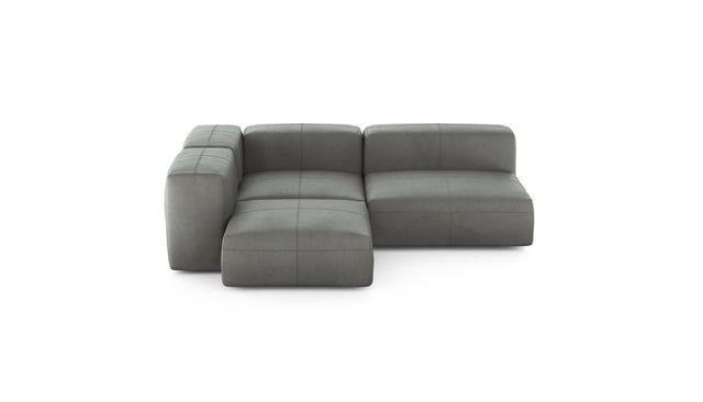 Preset three module corner sofa - leather - light grey - 241cm x 199cm