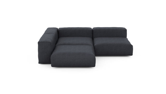 Preset three module corner sofa - herringbone - dark grey - 241cm x 241cm