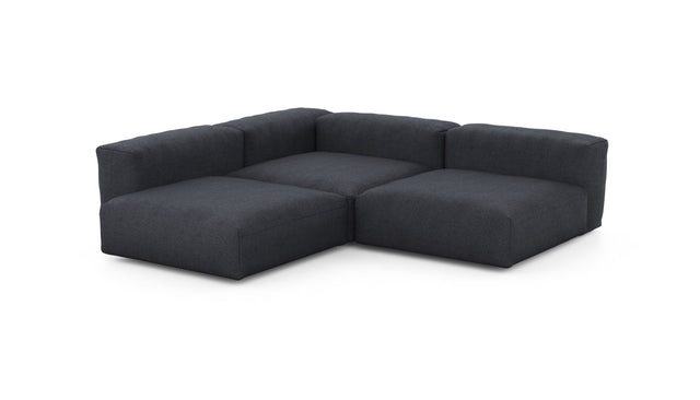 Preset three module corner sofa - herringbone - dark grey - 241cm x 241cm