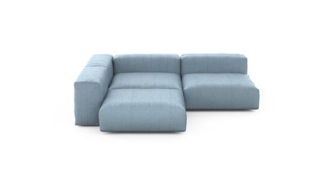 Preset three module corner sofa - herringbone - light blue - 241cm x 241cm