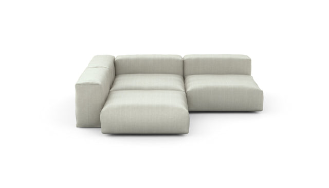 Preset three module corner sofa - herringbone - stone - 241cm x 241cm