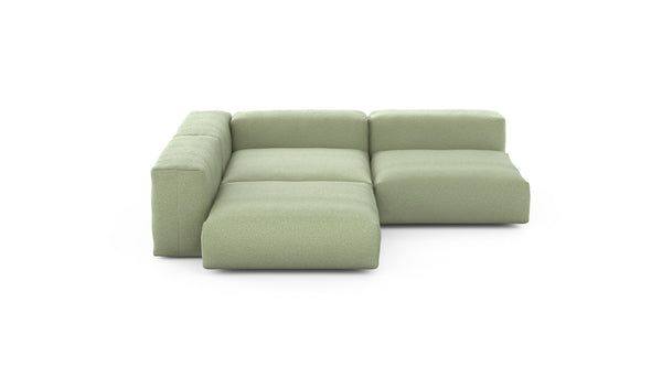 Preset three module corner sofa - linen - olive - 241cm x 241cm