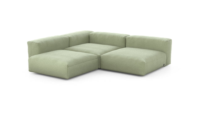 Preset three module corner sofa - linen - olive - 241cm x 241cm