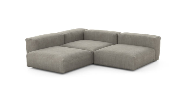 Preset three module corner sofa - pique - stone - 241cm x 241cm