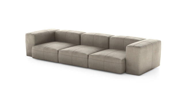 Preset three module sofa - leather - beige - 314cm x 115cm