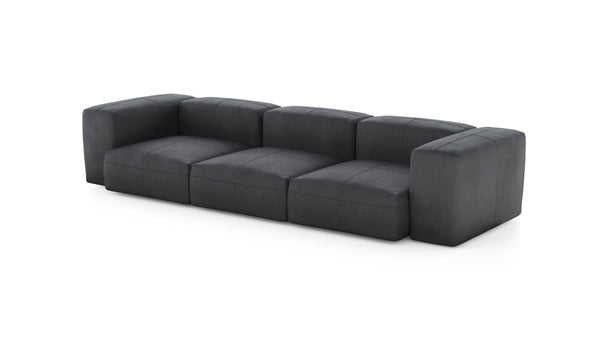 Preset three module sofa - leather - dark grey - 314cm x 115cm