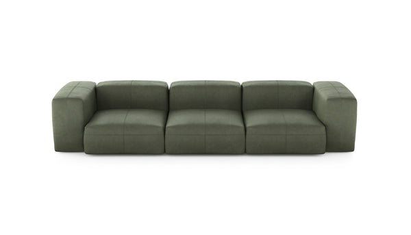 Preset three module sofa - leather - olive - 314cm x 115cm