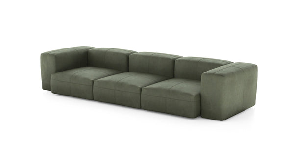 Preset three module sofa - leather - olive - 314cm x 115cm