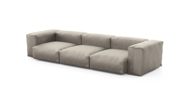Preset three module sofa - velvet - stone - 314cm x 115cm