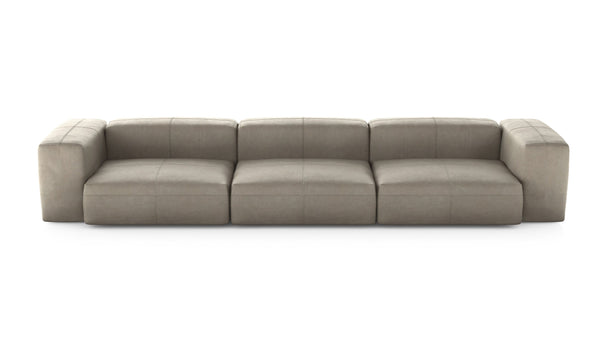 Preset three module sofa - leather - beige - 377cm x 115cm
