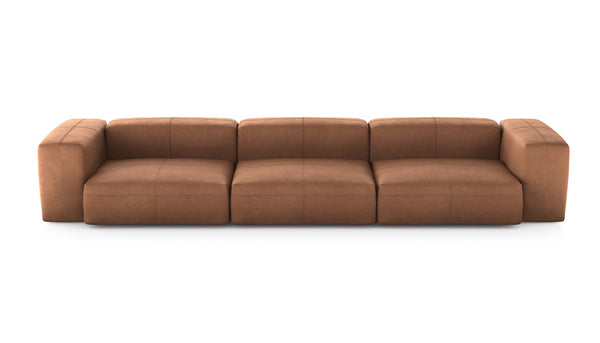 Preset three module sofa - leather - brown - 377cm x 115cm