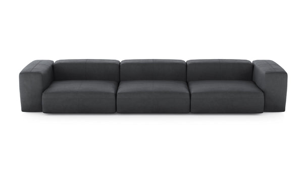 Preset three module sofa - leather - dark grey - 377cm x 115cm