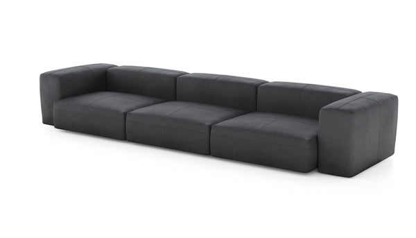 Preset three module sofa - leather - dark grey - 377cm x 115cm