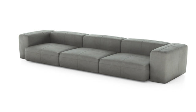 Preset three module sofa - leather - light grey - 377cm x 115cm