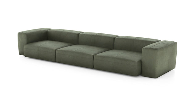 Preset three module sofa - leather - olive - 377cm x 115cm