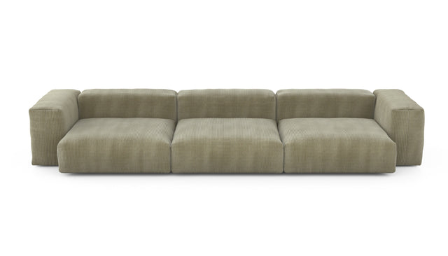 Preset three module sofa - cord velours - khaki - 377cm x 136cm