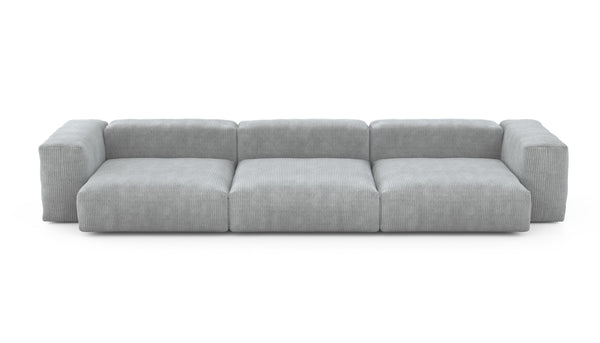 Preset three module sofa - cord velours - light grey - 377cm x 136cm