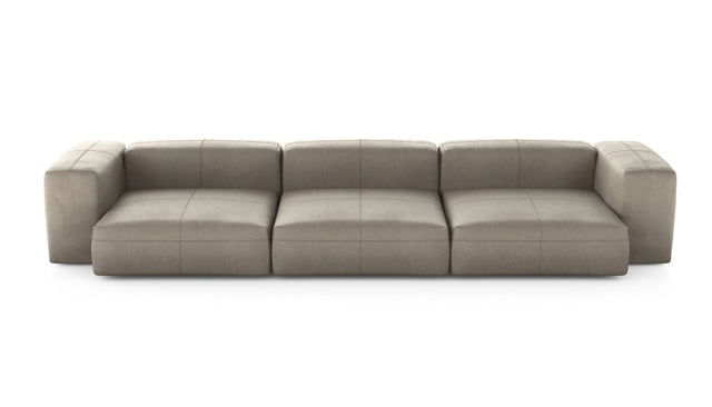 Preset three module sofa - leather - beige - 377cm x 136cm