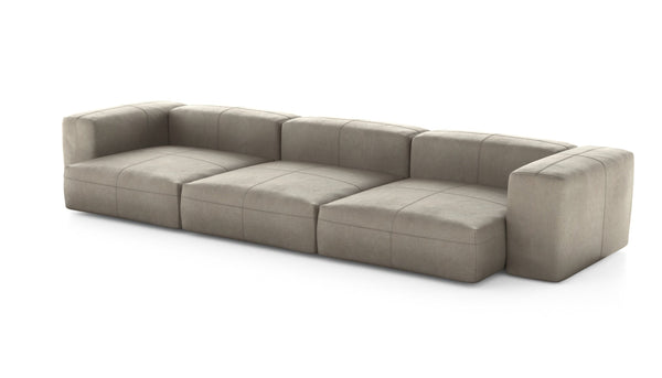 Preset three module sofa - leather - beige - 377cm x 136cm