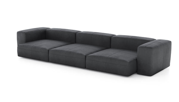 Preset three module sofa - leather - dark grey - 377cm x 136cm