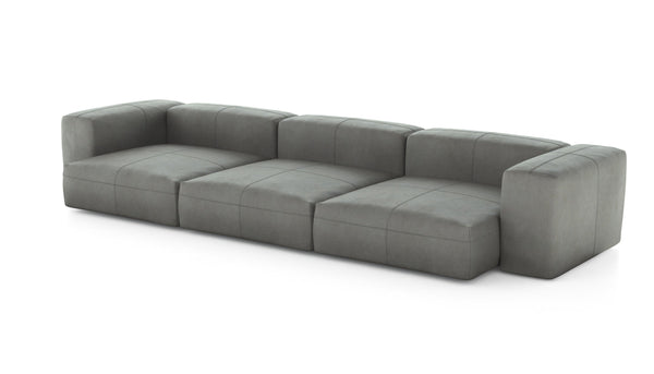 Preset three module sofa - leather - light grey - 377cm x 136cm