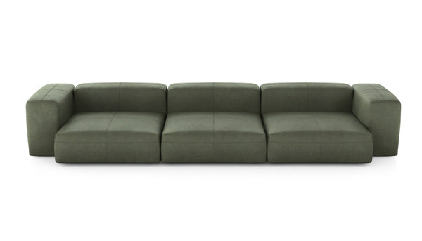 Preset three module sofa - leather - olive - 377cm x 136cm