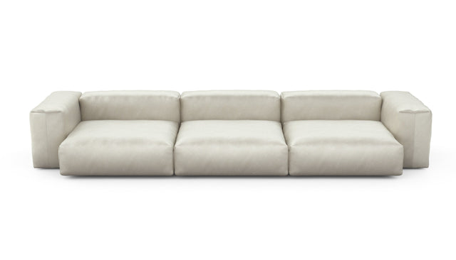 Preset three module sofa - velvet - creme - 377cm x 136cm