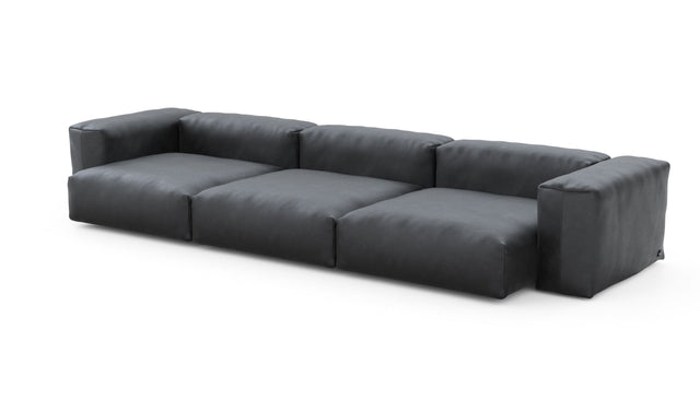 Preset three module sofa - velvet - dark grey - 377cm x 136cm