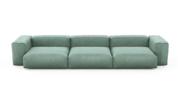 Preset three module sofa - velvet - mint - 377cm x 136cm