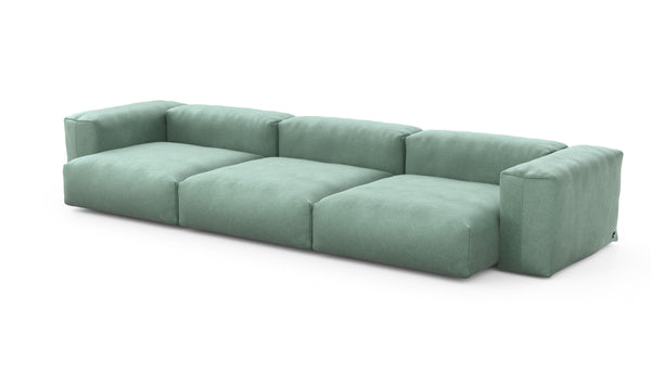 Preset three module sofa - velvet - mint - 377cm x 136cm