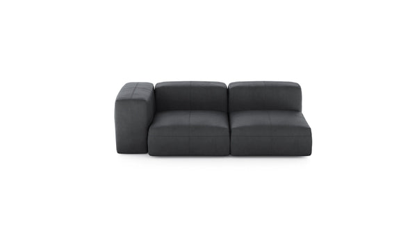Preset two module chaise sofa - leather - dark grey - 199cm x 115cm
