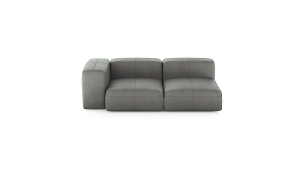 Preset two module chaise sofa - leather - light grey - 199cm x 115cm