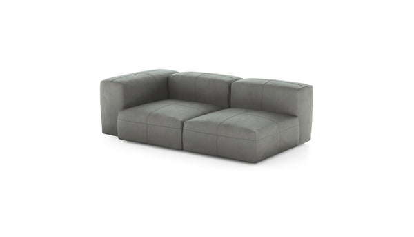 Preset two module chaise sofa - leather - light grey - 199cm x 115cm